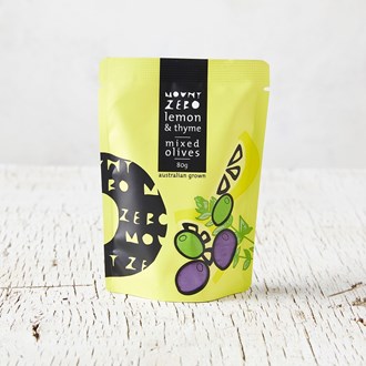 Lemon & Thyme Mixed Marinated Olive Pouches (80g)